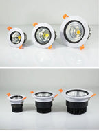 Dimmable COB LED Recessed Downlight 3W 5W 7W 9W 12W 15W 18W CRI 86+ PF 0.95 85-265V