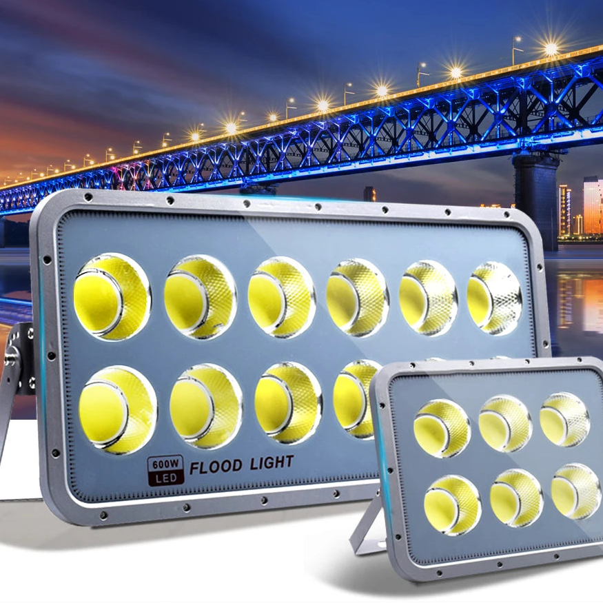 LED Flood Light 100W 200W 600W IP66 AC 110-240V Outdoor Wall Spotlight Aluminum
