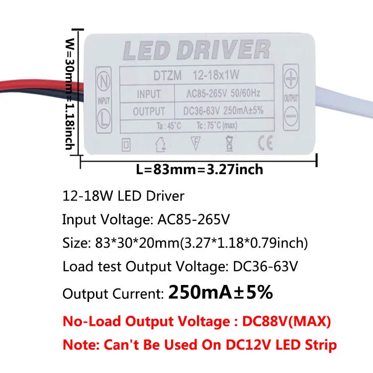 Isolated Constant Current LED Driver 280-300mA 1-3W to 25-36W AC 85-265V Aishi IC OVP
