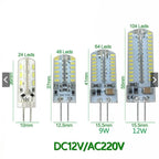 10-Pack G4 SMD3014 LED Corn Bulb 2W-15W 360° Warm Cool White DC 12V AC 12V or 220V
