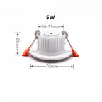LED Recessed Ceiling Downlight 5W 9W 12W 15W 18W 24W 30W 36W 100lm/W AC110-240V