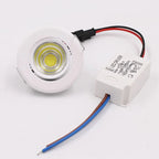 3W Mini COB LED Recessed Spotlight Dimmable Brushed Nickel Aluminum AC 85-265V Cabinet