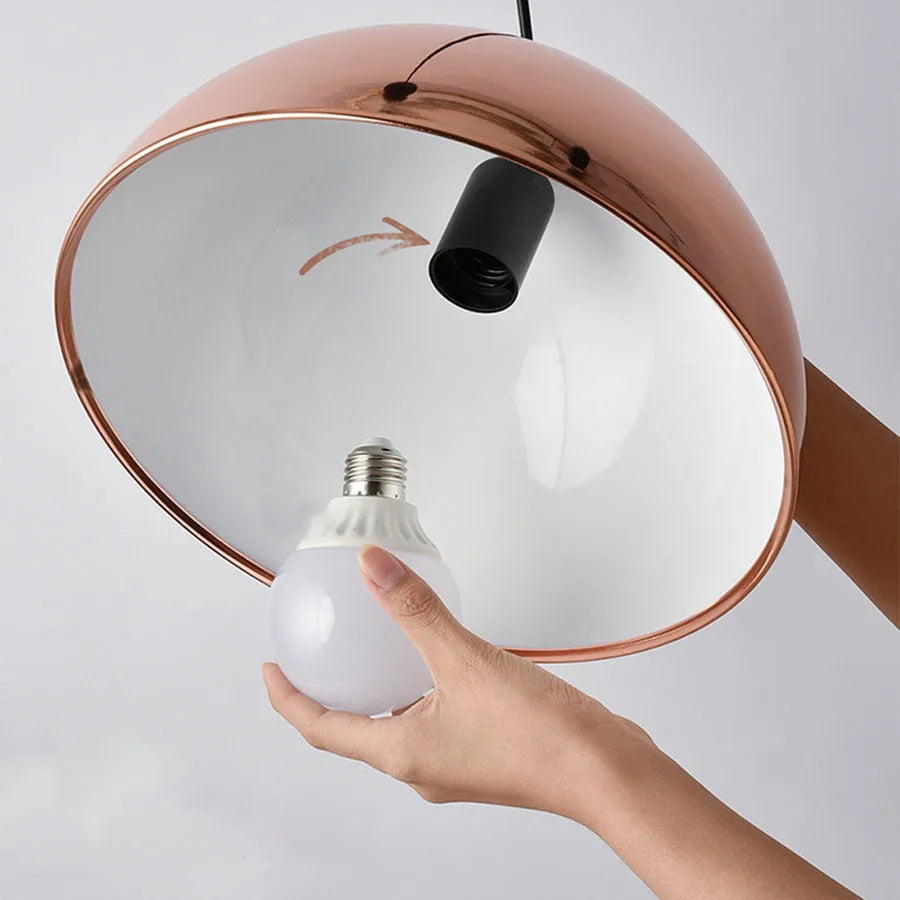 Nordic Rose Gold Globe Pendant Light Ceiling Fixture