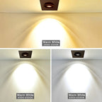 Dimmable Square COB LED Recessed Downlight 5W 7W 10W 12W 15W 360-Degree 25-45° CRI 90+