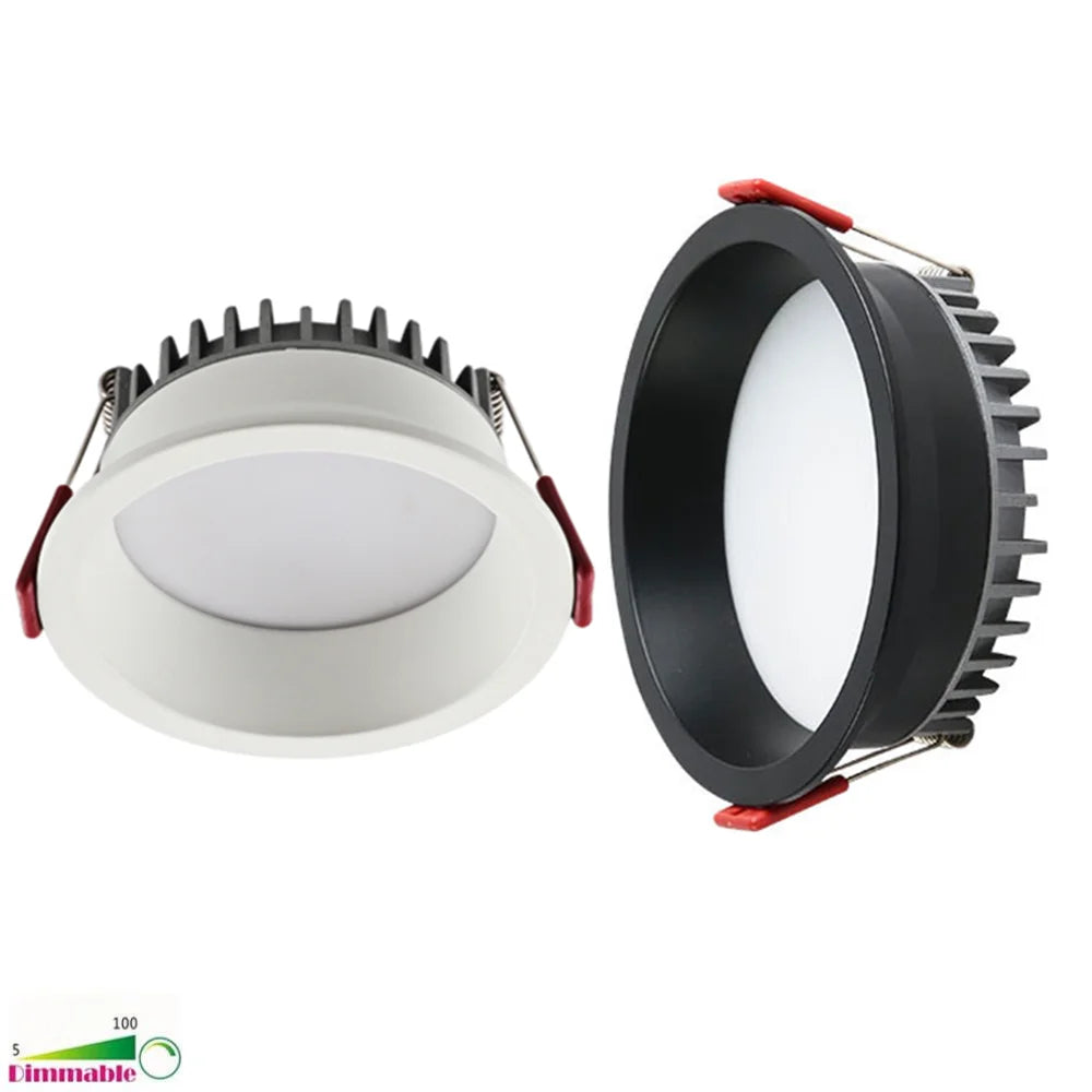 Dimmable Anti-Glare COB LED Recessed Downlight 7W 9W 12W 15W 18W 24W CRI >92