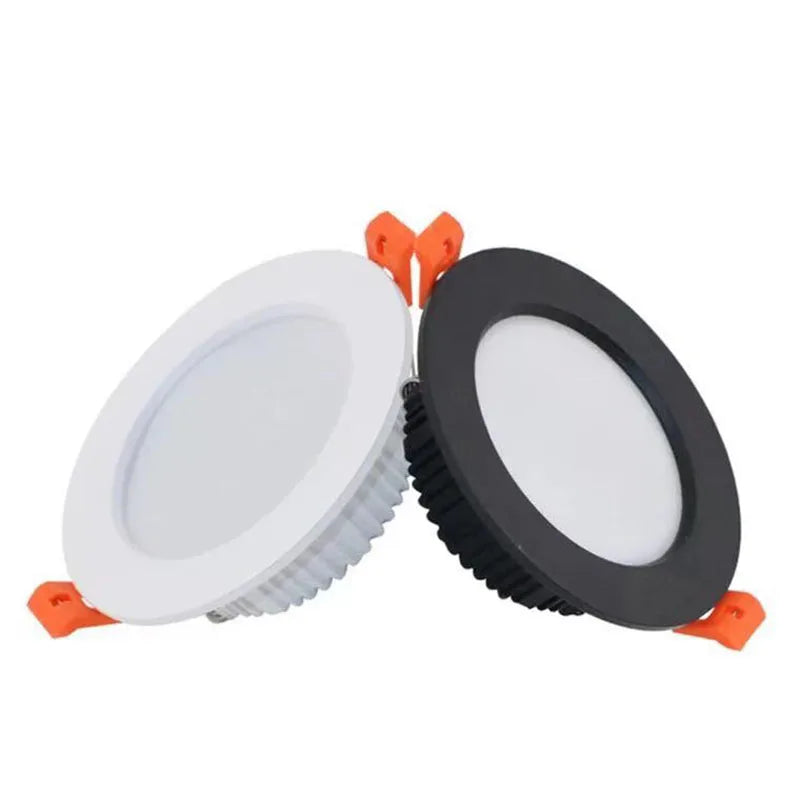 Dimmable LED Recessed Downlight 3W-30W 120° CRI 85+ 95-110lm/W White Black AC 85-265V