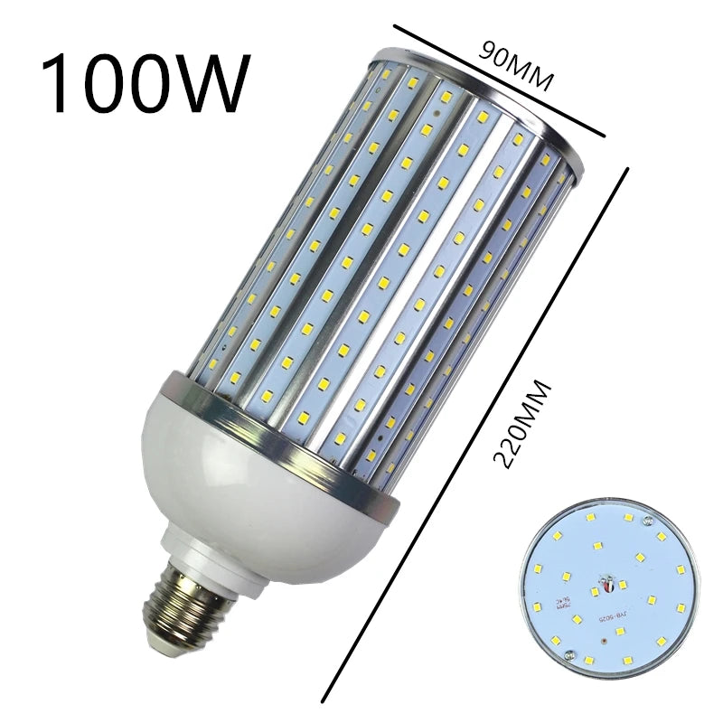 E26 E39 E40 B22 SMD2835 LED Corn Bulb 25W-250W 100-110lm/W 360° AC 85-265V 3-Color