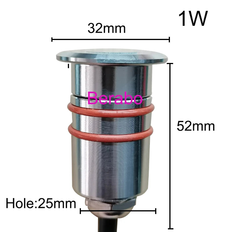 Mini LED Deck Light 0.5W 1W DC12V IP67 304 Stainless Steel Recessed Stair Garden 32mm