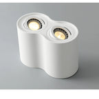Double GU10 COB Epistar LED Surface Downlight 20W 24W CRI 85+ 25° Dimmable AC 85-265V Black