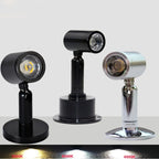 Mini LED Surface Mounted Spotlight 1W 3W AC 85-265V or DC 12V 24V Black Silver Nickel Cabinet Counter Showcase 3 Mount Styles 6 Color Options