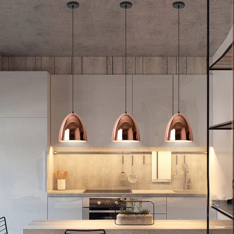 Nordic Rose Gold Globe Pendant Light Ceiling Fixture