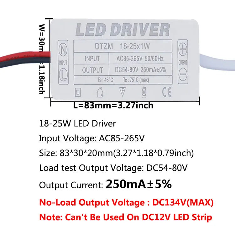 Isolated Constant Current LED Driver 280-300mA 1-3W to 25-36W AC 85-265V Aishi IC OVP