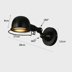 Loft Retro Wrought Iron LED Wall Lamp E14 Single Head Downlight Forged Adjustable AC 90-260V Bedroom Living Room Kitchen Black White