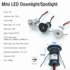 Mini 1W IP65 LED Recessed Spotlight DC 12V Dimmable 15mm Cutout 30 or 120 Degree Aluminum Nickel Finish
