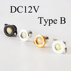 Mini LED Recessed Cabinet Spotlight 1W 3W 4000K Brushed Nickel Aluminum AC 85-265V or DC 12V Driver Included Jewelry Display Ceiling Downlight