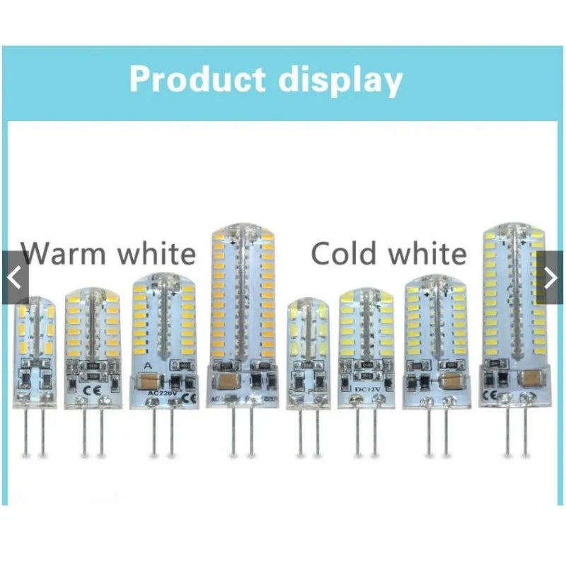 10-Pack G4 SMD3014 LED Corn Bulb 2W-15W 360° Warm Cool White DC 12V AC 12V or 220V