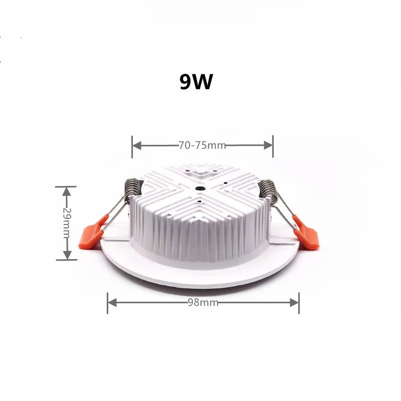 LED Recessed Ceiling Downlight 5W 9W 12W 15W 18W 24W 30W 36W 100lm/W AC110-240V
