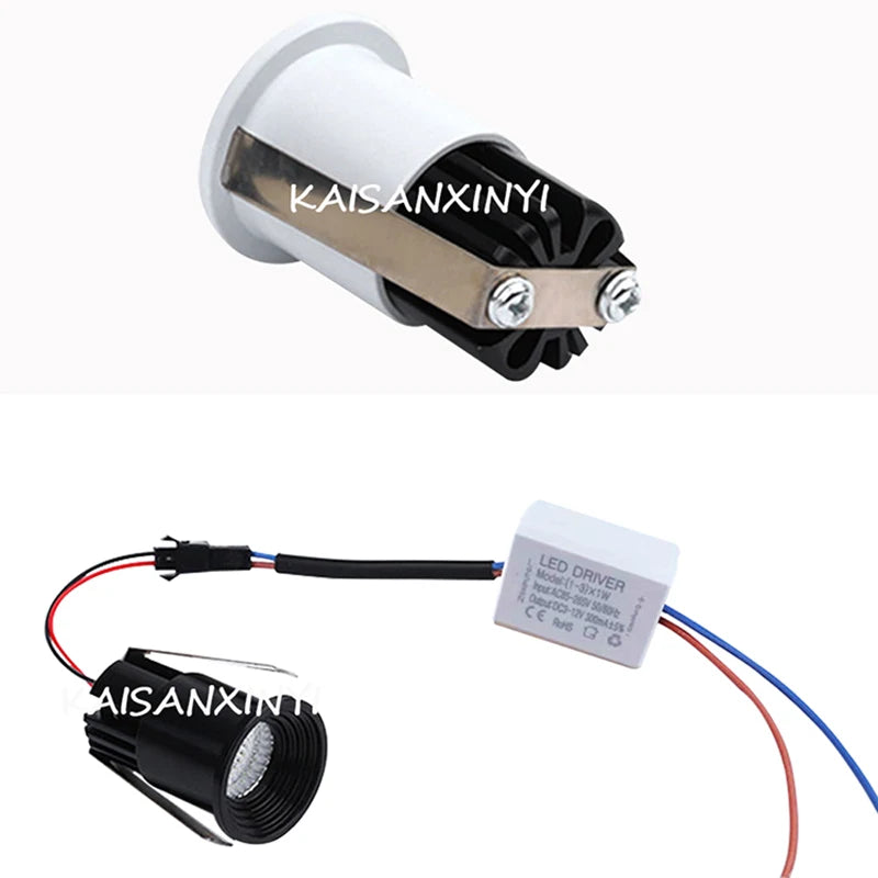 Dimmable Mini COB LED Recessed Downlight 3W 5W Knob Switch AC 90-260V Cabinet Ceiling