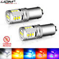 iJDM BA9S BAX9S BAY9S H21W LED Bulb 15-SMD1020 650lm 3.6W Canbus 12-32V 2-Pack