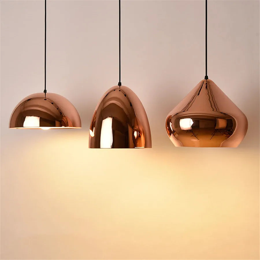 Nordic Rose Gold Globe Pendant Light Ceiling Fixture