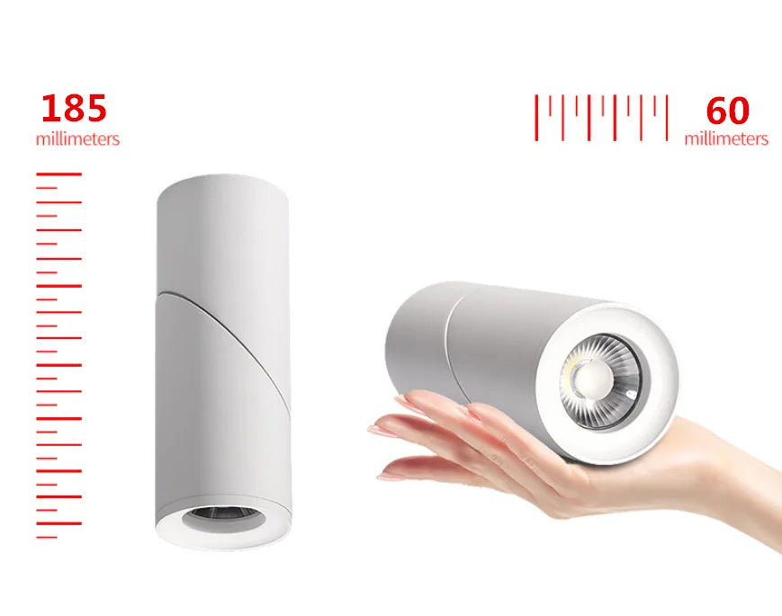 Dimmable Rotating COB LED Ceiling Spotlight 7W 9W 12W 15W CRI 95+ 24° 120lm/W AC 85-265V