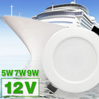 IP65 LED Recessed Downlight DC 12V 5W 7W 9W Aluminum Waterproof Push Button Switch Bathroom Boat Ceiling Spot