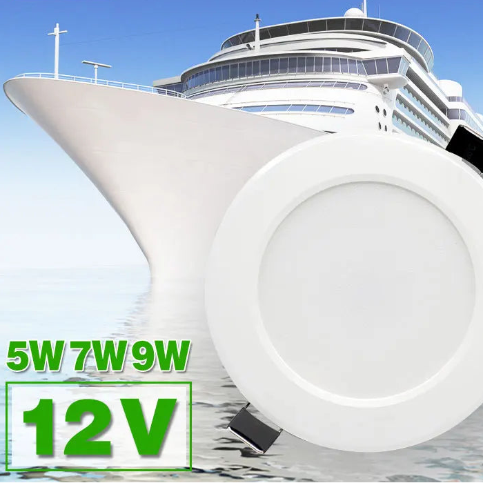 IP65 LED Recessed Downlight DC 12V 5W 7W 9W Aluminum Waterproof Push Button Switch Bathroom Boat Ceiling Spot