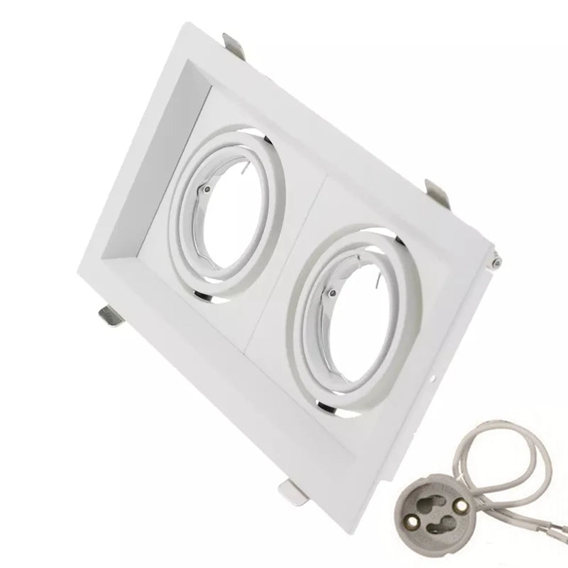 Square GU10 MR16 Recessed Downlight Frame Bracket Single Double Triple Ring Adjustable