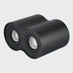 Double GU10 COB Epistar LED Surface Downlight 20W 24W CRI 85+ 25° Dimmable AC 85-265V Black