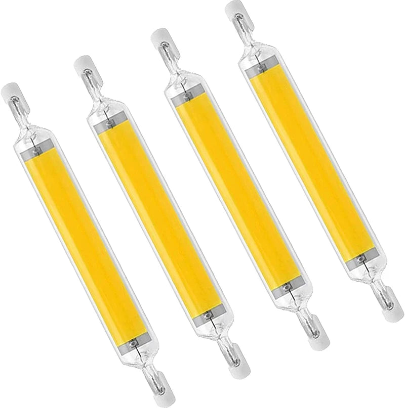 R7S COB LED Glass Tube Bulb 15W-50W 78mm 118mm 360° AC 110-220V Warm Neutral Cool White