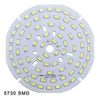 5-Pack SMD5730 Round LED Lamp Board 3W-36W 90-100lm/W CRI 80+ 360° Warm White Aluminum