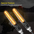 Motorcycle LED Turn Signal 335 SMD Flowing Water Effect Built-In Relay DC 12V M10 2-Pack