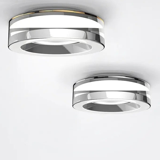 Crystal LED Recessed Downlight 5W 7W CRI 80 Aluminum Acrylic D105 x H25mm 70-90mm Cutout AC 90-260V Warm White Cool White Tricolor Silver White Gold