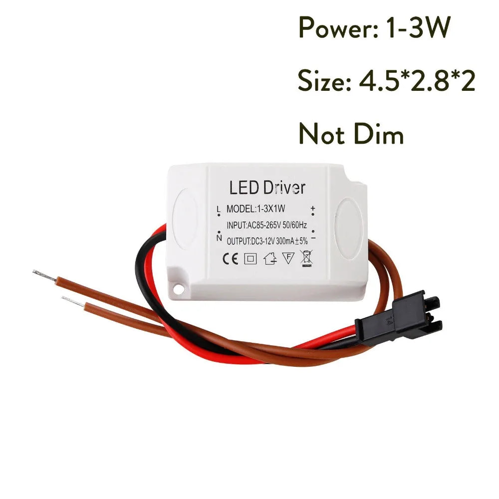 Constant Current LED Driver 300mA 1-3W 4-5W 4-7W 8-12W 18-24W AC 85-265V 90% Efficiency