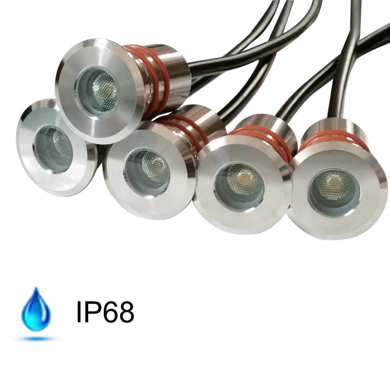 Mini LED Deck Light 0.5W 1W DC12V IP67 304 Stainless Steel Recessed Stair Garden 32mm