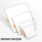 Ultra-Thin LED Recessed Panel Downlight 6W 8W 15W 20W Round Square 150-Degree 85-265V