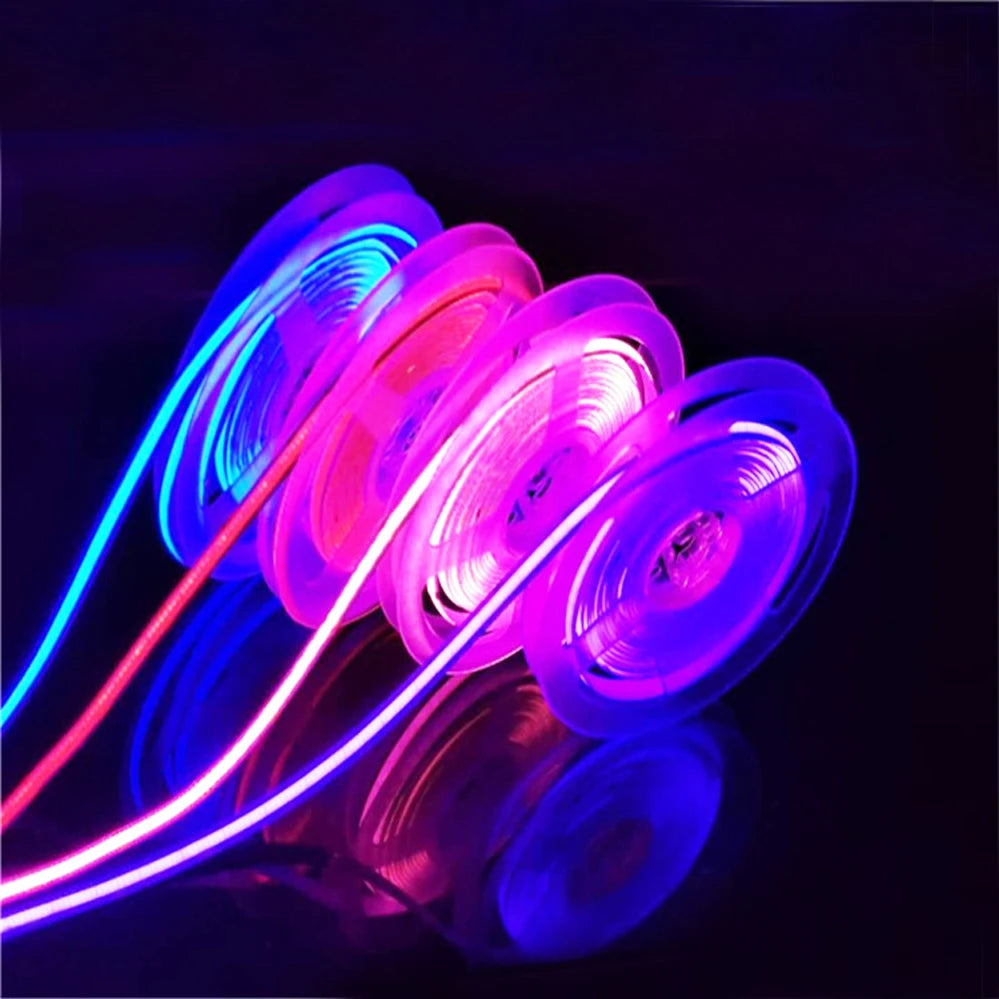 USB DC 5V COB LED Strip Light 320 LED/m 8mm PCB CRI 90 IP33 0.5m to 5m Warm White Natural White Cool White Red Green Blue Yellow Flexible Tape