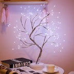 LED Mini Christmas Tree Night Light Copper Wire Adjustable Branches USB or Battery Powered Touch Switch 24.4 inch Bedroom Decor