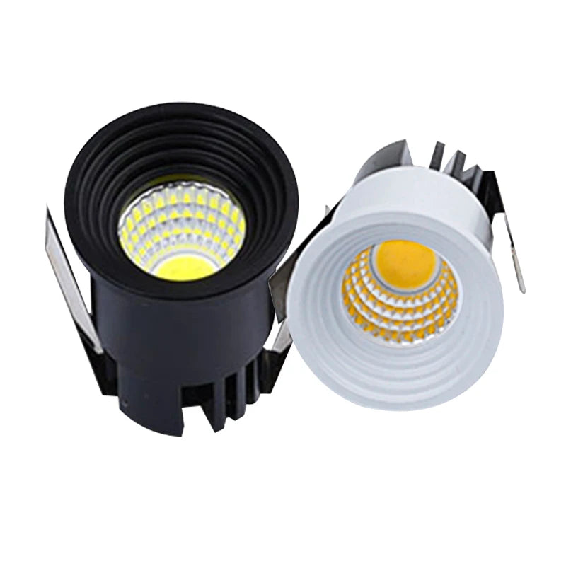Dimmable Mini COB LED Recessed Downlight 3W 5W Knob Switch AC 90-260V Cabinet Ceiling