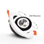 360 Degree Rotatable COB LED Recessed Downlight 5W 7W 10W 15W 18W CRI 80 100-110 lm/W AC DC 12V 24V Warm White Natural White Cool White White Black Driver Included