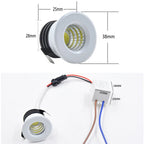 3W Mini LED Recessed Spotlight 265lm 45° CRI 80+ IP42 D38mm 30mm Cutout Black White Silver Gold