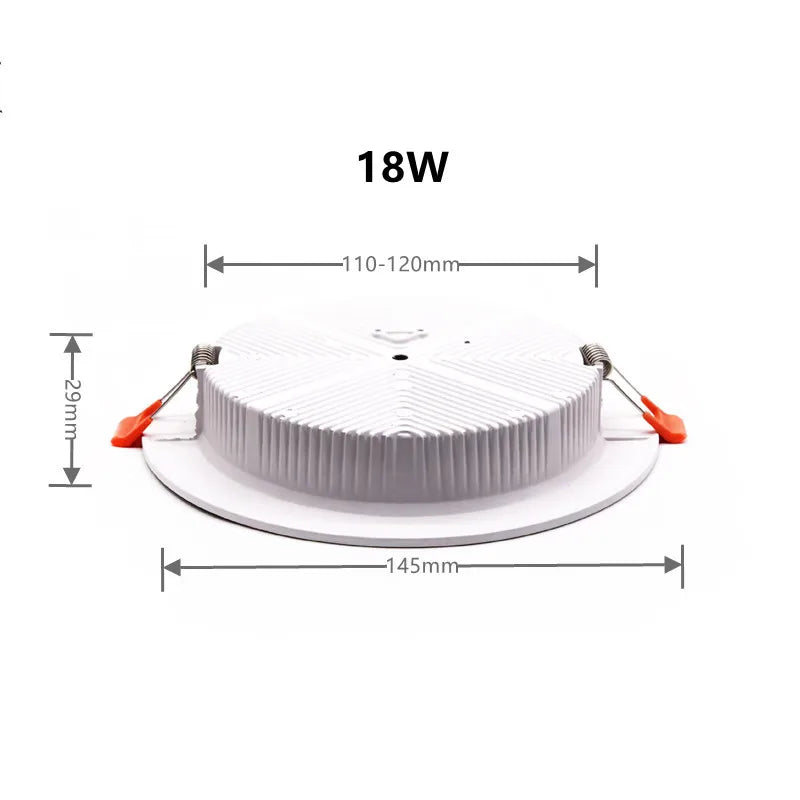 LED Recessed Ceiling Downlight 5W 9W 12W 15W 18W 24W 30W 36W 100lm/W AC110-240V
