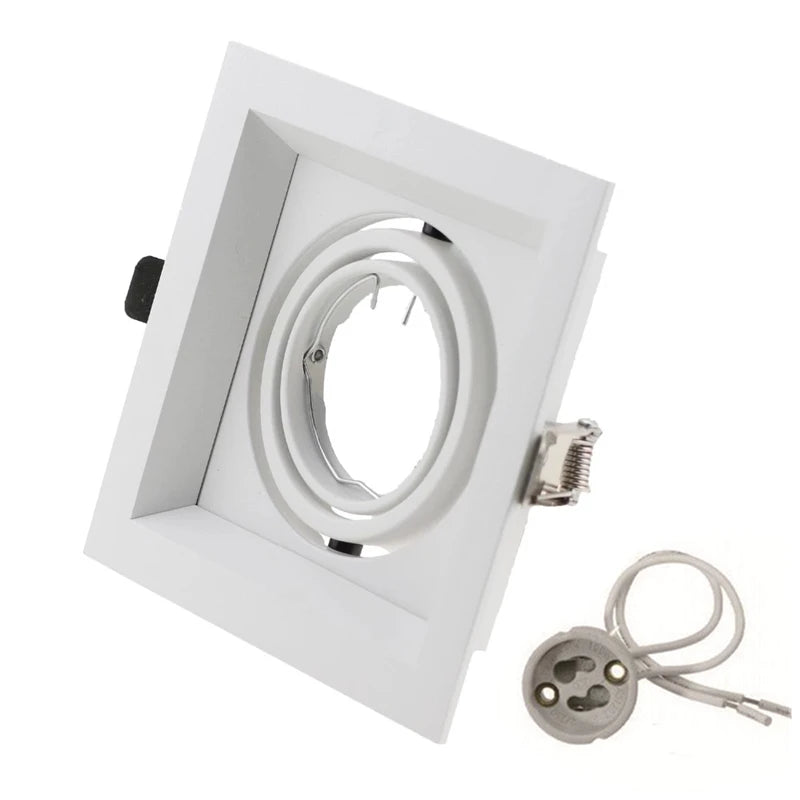 Square GU10 MR16 Recessed Downlight Frame Bracket Single Double Triple Ring Adjustable
