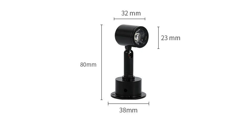 Mini LED Surface Mounted Spotlight 1W 3W AC 85-265V or DC 12V 24V Black Silver Nickel Cabinet Counter Showcase 3 Mount Styles 6 Color Options