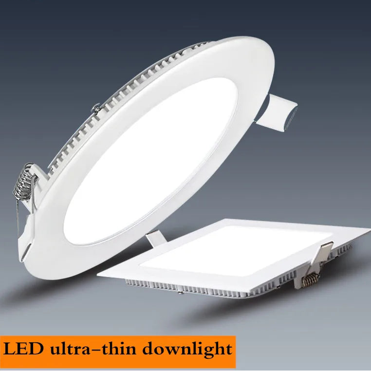 Ultra-Thin 12mm LED Recessed Panel Downlight 3W 4W 6W 9W 12W 15W 25W 120° PF97% 85-265V