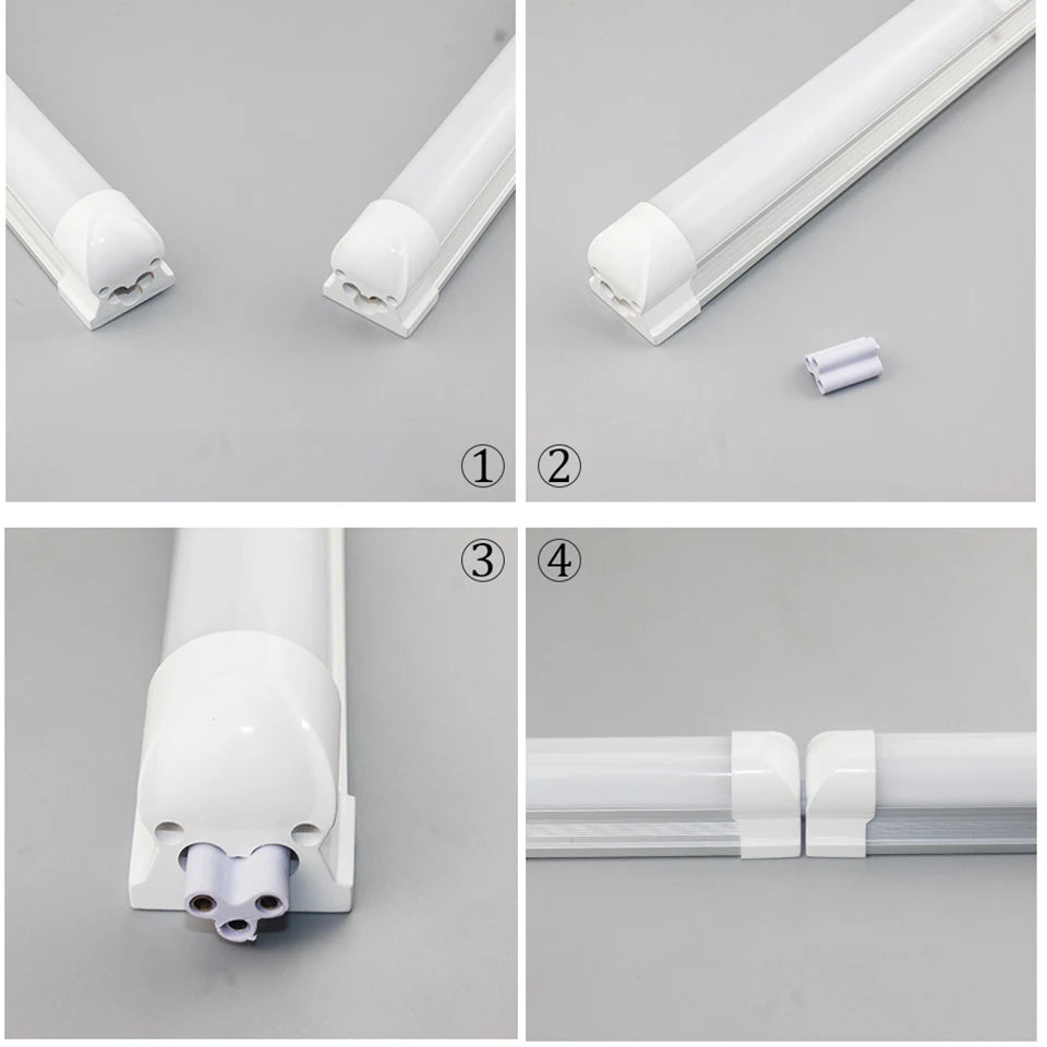 20W T8 V-Shape Integrated LED Tube 2ft 570mm 2000lm SMD2835 270° Milky Clear AC 85-265V