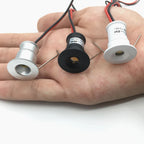 Mini 1W IP65 LED Recessed Spotlight DC 12V Dimmable 15mm Cutout 30 or 120 Degree Aluminum Nickel Finish