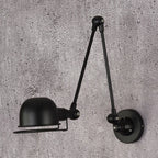 Loft Retro Wrought Iron LED Wall Lamp E14 Single Head Downlight Forged Adjustable AC 90-260V Bedroom Living Room Kitchen Black White