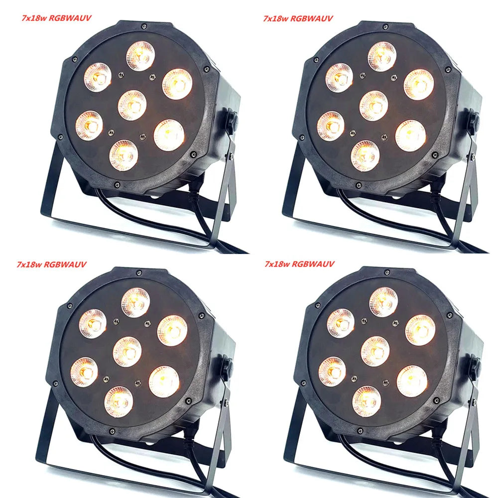 12x RGBWAUV 6-in-1 LED PAR Stage Light 18W DMX 6/10CH 45° AC 90-240V US Plug DJ Party