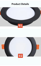 LED Recessed Ceiling Downlight 5W 9W 12W 15W 18W 24W 30W 36W 100lm/W AC110-240V